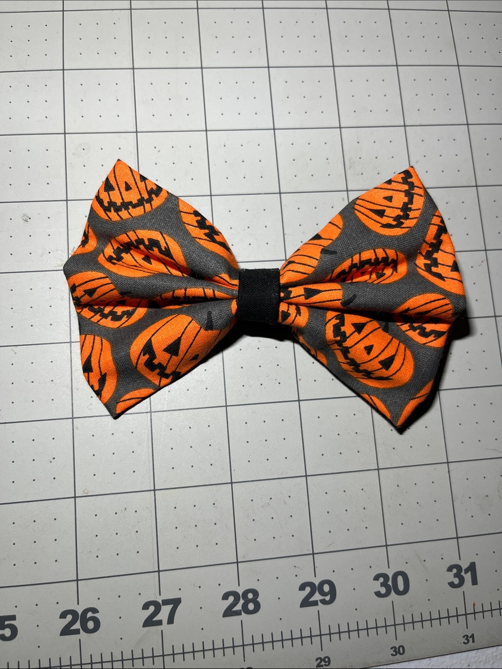 Halloween Pumpkin Bow Hair Bow - Orange and Gray
